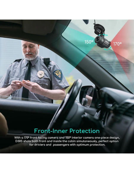 Cámara Dash COOAU D30S 4K GPS Wi-Fi Doble Canal 2.5K+1080P