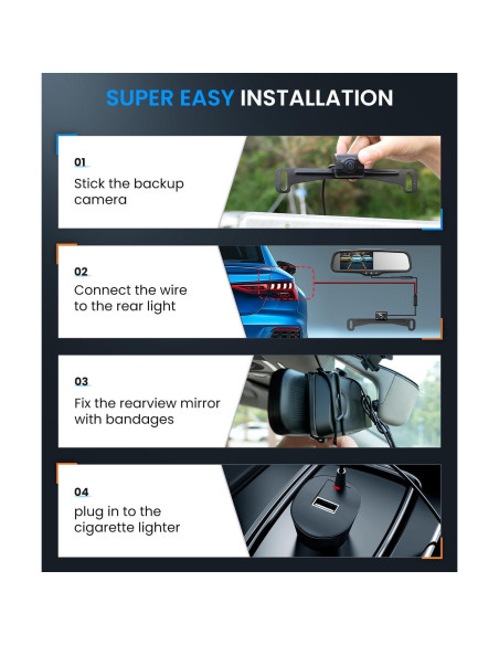 Cámara de Respaldo Inalámbrica AUTO-VOX T1400AW HD 4.3"