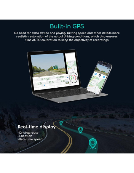 Cámara Dash COOAU D30S 4K GPS Wi-Fi Doble Canal 2.5K+1080P