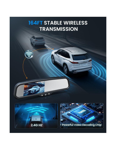 Cámara de Respaldo Inalámbrica AUTO-VOX T1400AW HD 4.3"