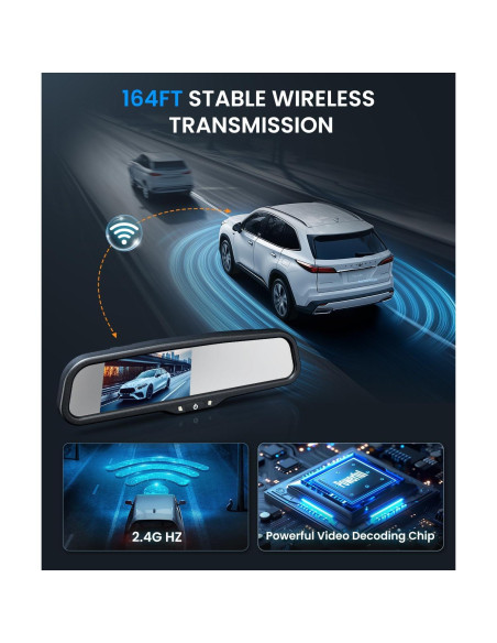 Cámara de Respaldo Inalámbrica AUTO-VOX T1400AW HD 4.3"