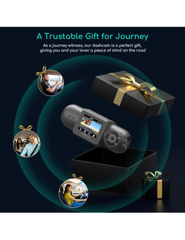 Cámara Dash COOAU D30S 4K GPS Wi-Fi Doble Canal 2.5K+1080P