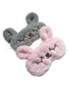 Paquete de 2 Máscaras de Ojos Conejo Ebonee - Suave y Ajustable