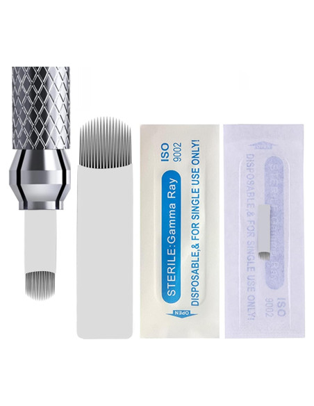 30 Agujas Desechables Microblading Kaiqikaixi 18U Estériles