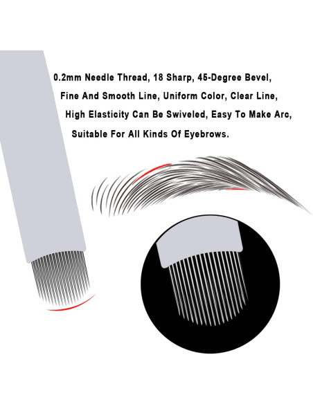 30 Agujas Desechables Microblading Kaiqikaixi 18U Estériles