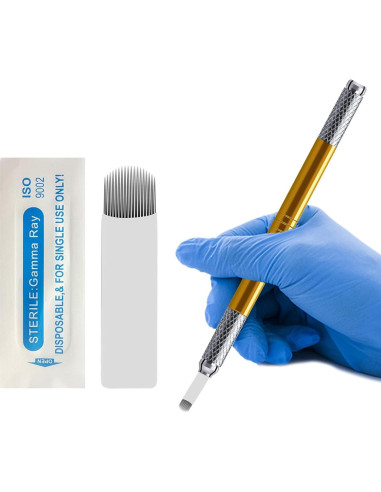 30 Agujas Desechables Microblading Kaiqikaixi 18U Estériles