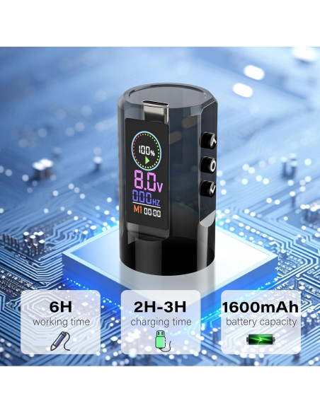 Kit de Tatuaje Inalámbrico Neebol para Principiantes - 20 Agujas, 8 Tintas