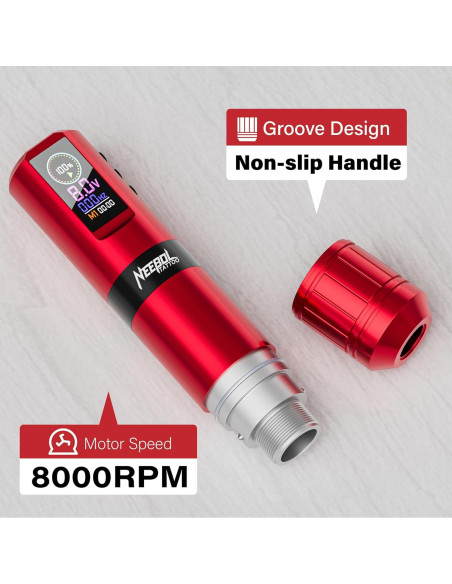 Kit de Tatuaje Inalámbrico Neebol para Principiantes - 20 Agujas, 8 Tintas