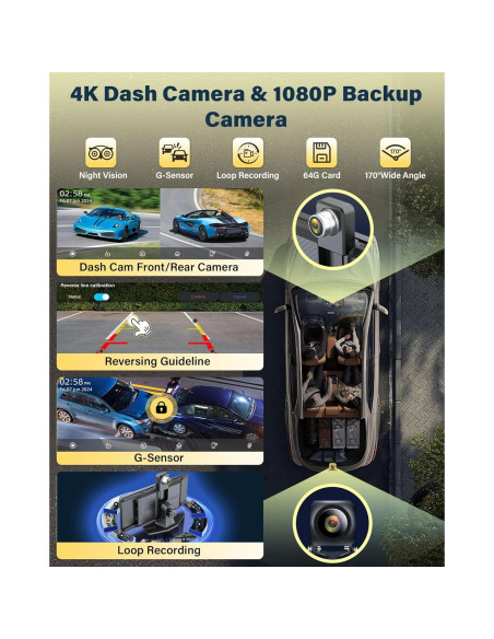 Pantalla Carplay 10.26" Jansite 4K con Cámara Rotatable 350