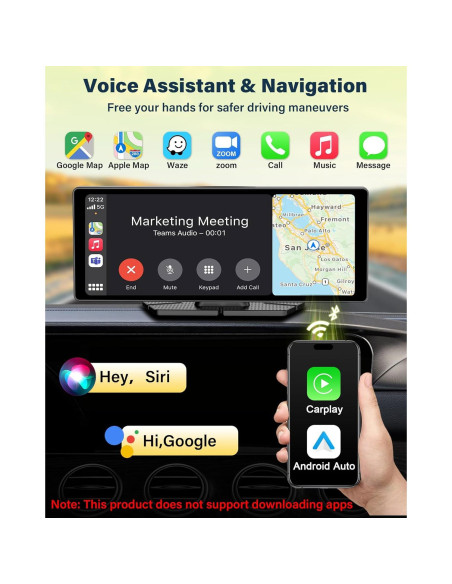 Pantalla Carplay 10.26" Jansite 4K con Cámara Rotatable 350