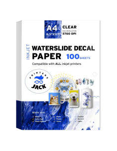 Papel de Calcomanías de Deslizamiento de Agua Printers Jack A4 100 Hojas