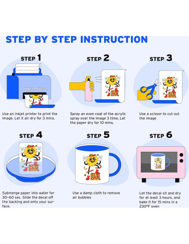 Papel de Calcomanías de Deslizamiento de Agua Printers Jack A4 100 Hojas
