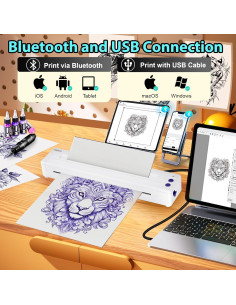 Impresora de Plantillas de Tatuajes Inalámbrica Bagana P19 2