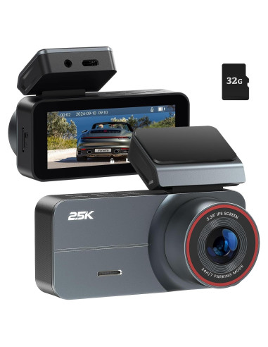 Cámara Dash 2.5K Yonvim con Pantalla IPS 3.39" y 32GB