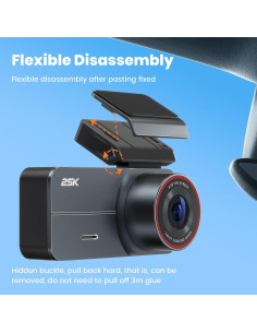 Cámara Dash 2.5K Yonvim con Pantalla IPS 3.39" y 32GB 2