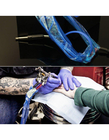 Cubiertas Desechables para Cables de Clip de Tatuaje 200pcs - Azul