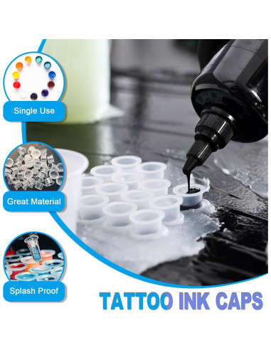 Kit de Tapas de Tinta para Tatuajes Emalla - 300 Piezas Mixtas
