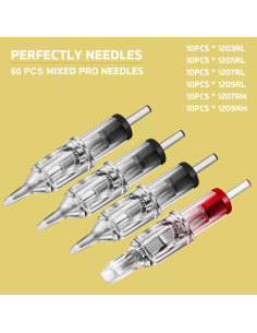 Agujas de Cartucho para Tatuaje Romlon 60Pcs Estándar 3RL-9RM 2