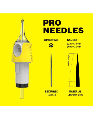 Cartuchos de Agujas de Tatuaje Hawink 5RL 16PCS Estériles