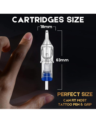 100 Agujas de Cartucho para Tatuaje Jconly Mezcladas 3RL 5RL 7RL 9RL
