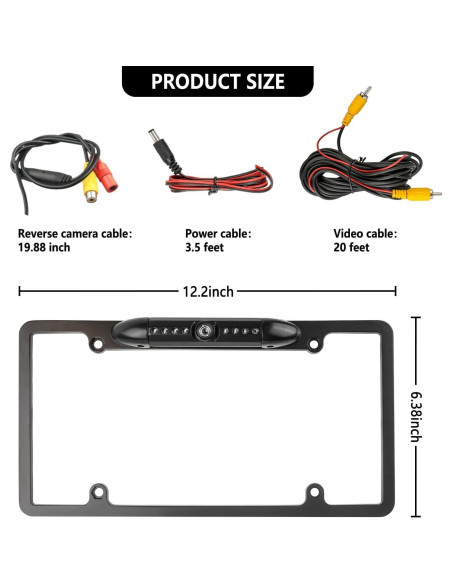 Cámara de Respaldo SSNNUU con Visión Nocturna HD IP67 170