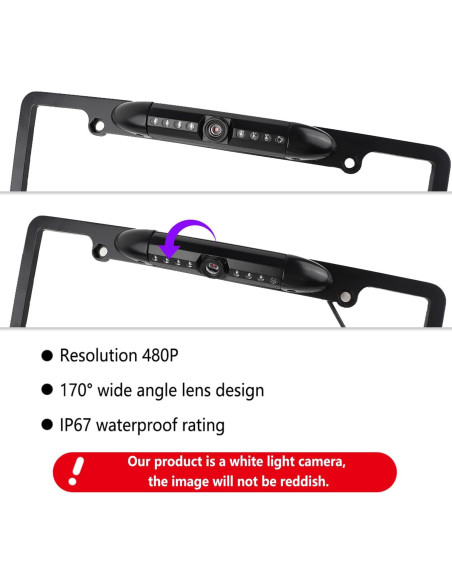 Cámara de Respaldo SSNNUU con Visión Nocturna HD IP67 170