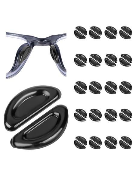 Almohadillas de Silicona para Gafas Gdnmpat - 20 Pares Negras