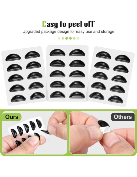 Almohadillas de Silicona para Gafas Gdnmpat - 20 Pares Negras