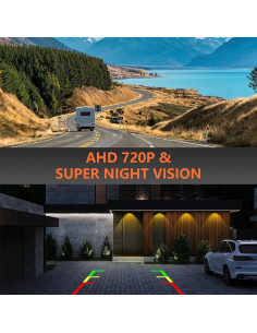 Cámara de Respaldo AHD 720P RAAYOO L002-U1 Impermeable 2