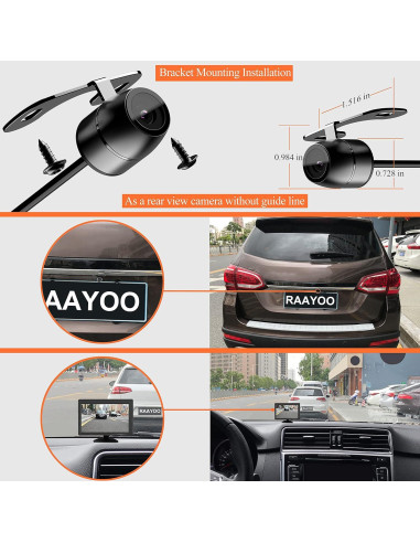 Cámara de Respaldo AHD 720P RAAYOO L002-U1 Impermeable