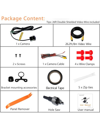 Cámara de Respaldo AHD 720P RAAYOO L002-U1 Impermeable