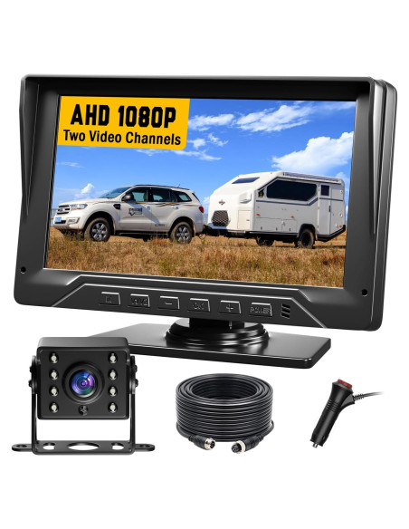 Cámara de Respaldo FEISIKE 7" 1080P HD con Visión Nocturna