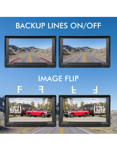 Cámara de Respaldo FEISIKE 7" 1080P HD con Visión Nocturna