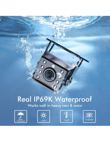 Cámara de Respaldo FEISIKE 7" 1080P HD con Visión Nocturna