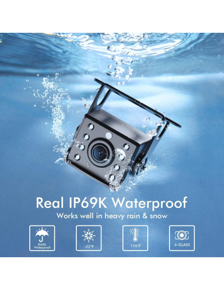 Cámara de Respaldo FEISIKE 7" 1080P HD con Visión Nocturna