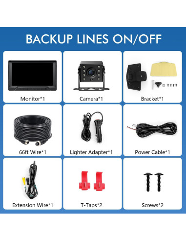 Cámara de Respaldo FEISIKE 7" 1080P HD con Visión Nocturna