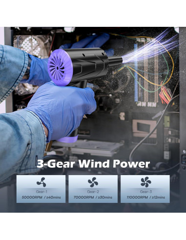 Limpiador de Aire Comprimido Anraye CV15-BP 110000 RPM Recargable