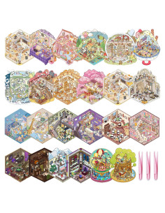 24 Conjuntos de Pegatinas 3D DAPUTOU para Manualidades y Terapia