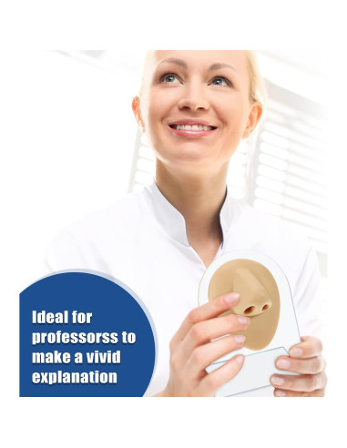 2 Piezas Nariz de Silicona Realista con Soporte Acrílico