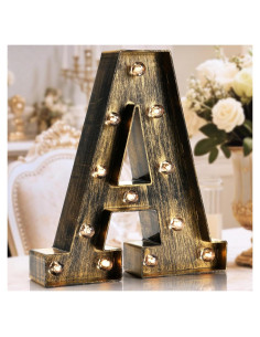 Letra Iluminada OYCBUZO A Vintage Industrial 22.6 cm