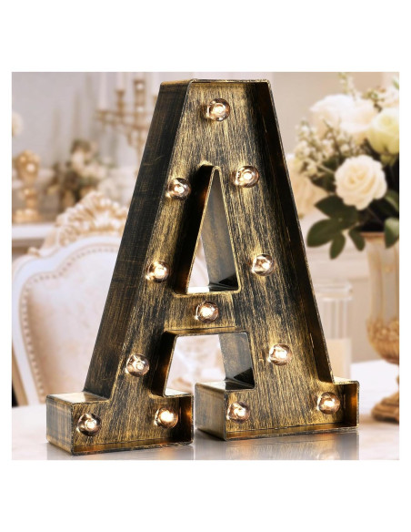 Letra Iluminada OYCBUZO A Vintage Industrial 22.6 cm