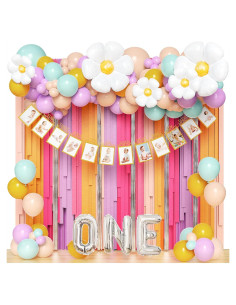 Decoraciones de Cumpleaños 1 Año Winrayk Niña Arco de Globos