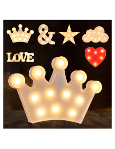 Luces de Letras LED Laerjin para Decoración - Corona Blanca