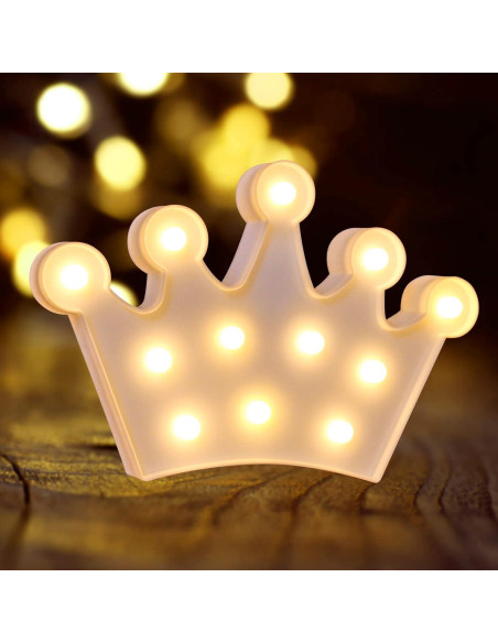 Luces de Letras LED Laerjin para Decoración - Corona Blanca