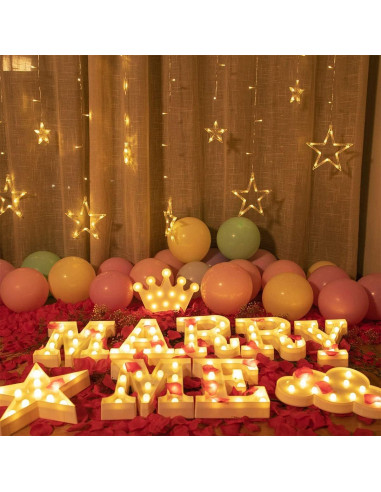 Luces de Letras LED Laerjin para Decoración - Corona Blanca
