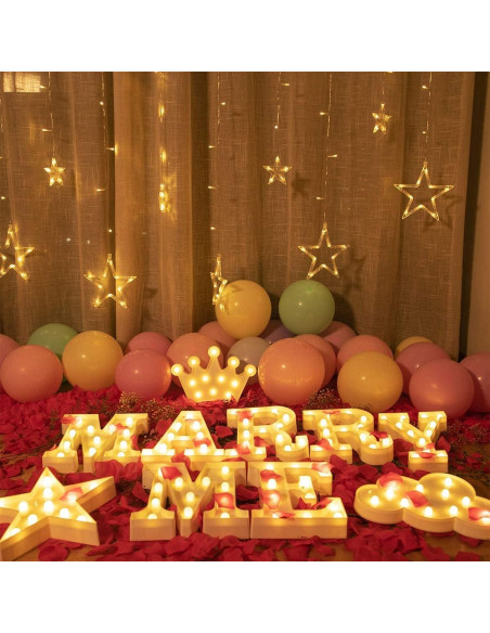 Luces de Letras LED Laerjin para Decoración - Corona Blanca
