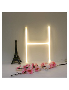 Luz de Neón LED Letras H Blanca Cálida Decoración Pared