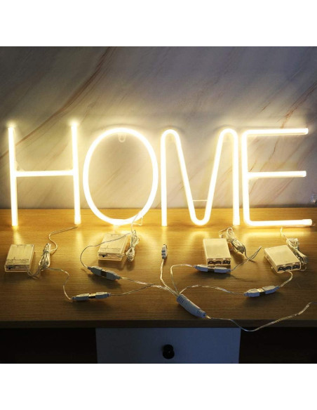 Luz de Neón LED Letras H Blanca Cálida Decoración Pared