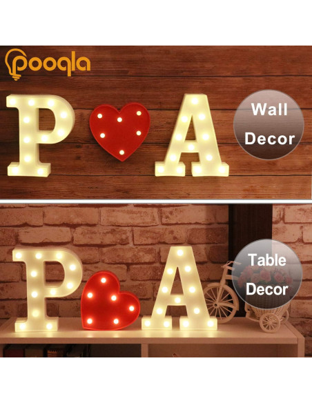 Luz de Letras Marquee LED Pooqla Ampersand Decoración 22.5cm