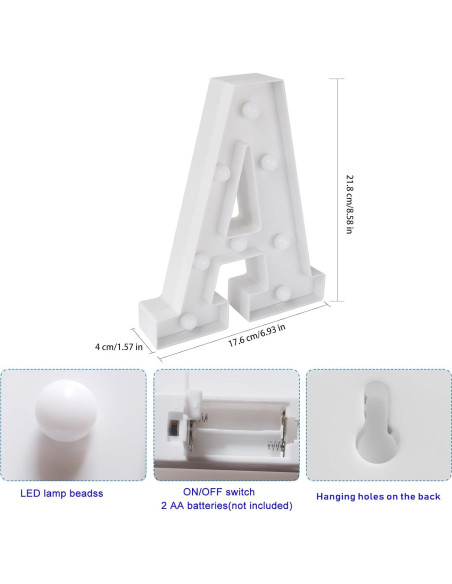 Luz de Letra LED Colorida ENSHUI - Decoración para Fiesta y Hogar